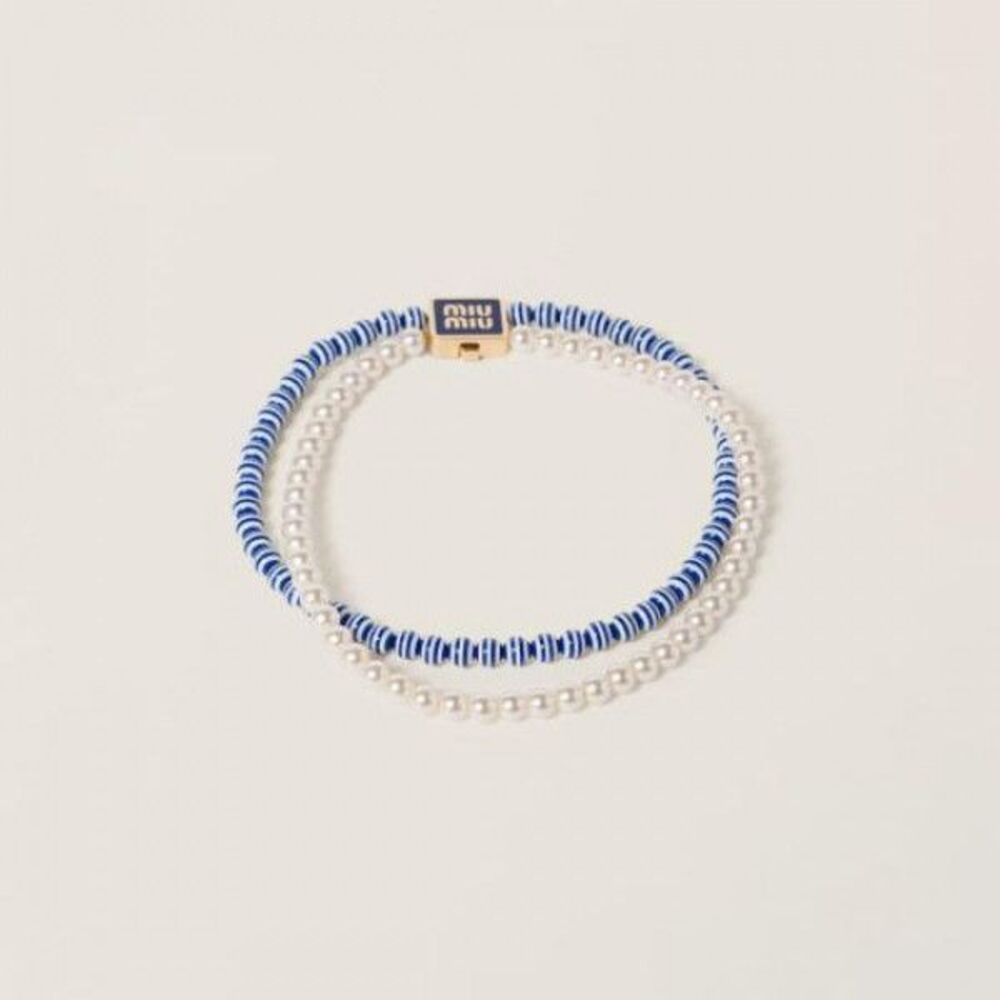 Metal And Faux Pearl Choker